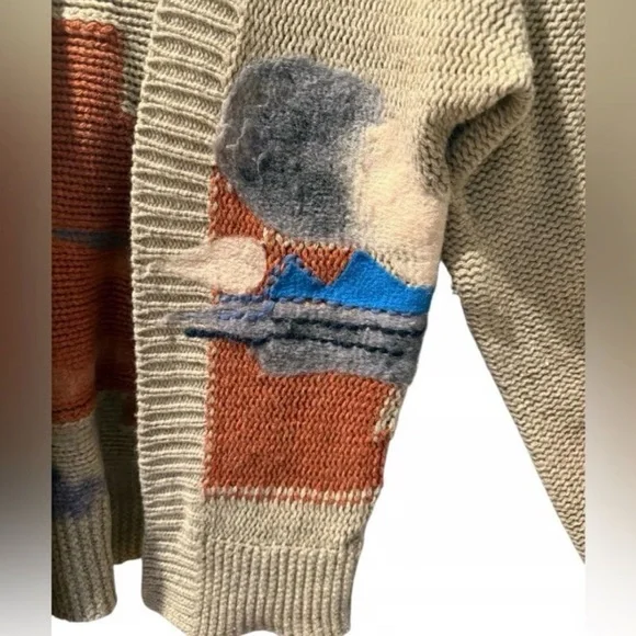 Anthropologie HWR Embellished Wool Cardigan Petunia Sweater - Picture 4 of 8